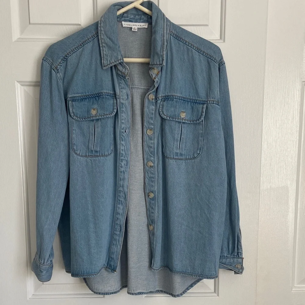 Jane and Delancey Women's Blue Button Down Shirt - Picture 2 of 6